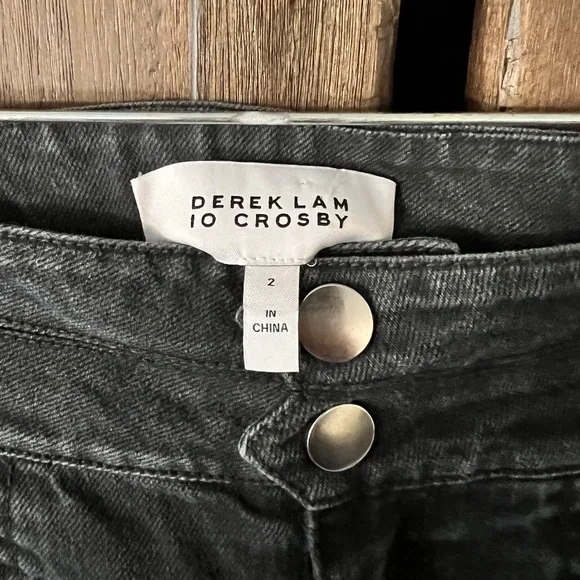 Derek Lam 10 Crosby Alexa High-Rise Tapered Denim Jeans Grey/Black Size 2 EUC - Picture 4 of 8
